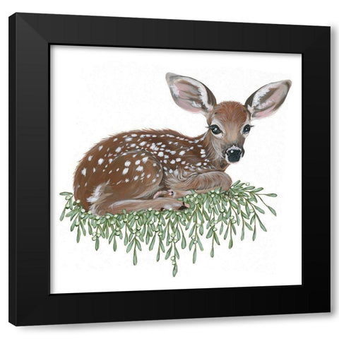 Fawn Black Modern Wood Framed Art Print with Double Matting by Hollihocks Art