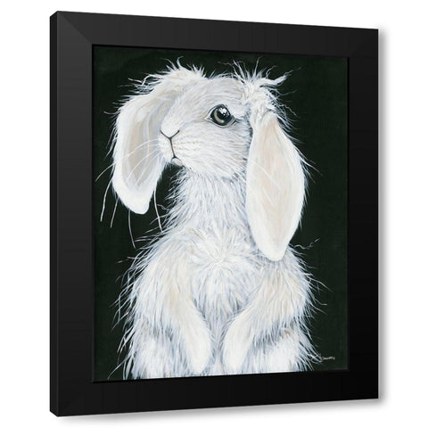 Bunny Black Modern Wood Framed Art Print with Double Matting by Hollihocks Art