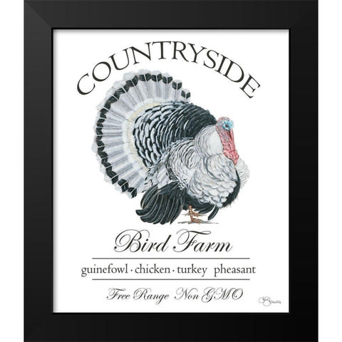 Bird Farm Black Modern Wood Framed Art Print by Holllihocks Art