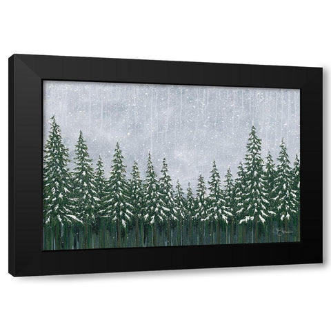 Snowy Forest Black Modern Wood Framed Art Print with Double Matting by Holllihocks Art