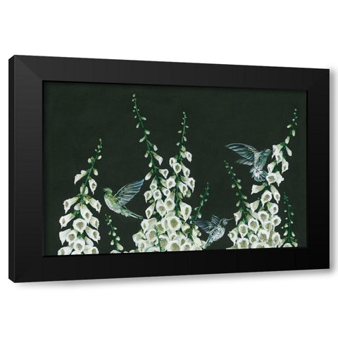 Hummingbirds Black Modern Wood Framed Art Print with Double Matting by Holllihocks Art