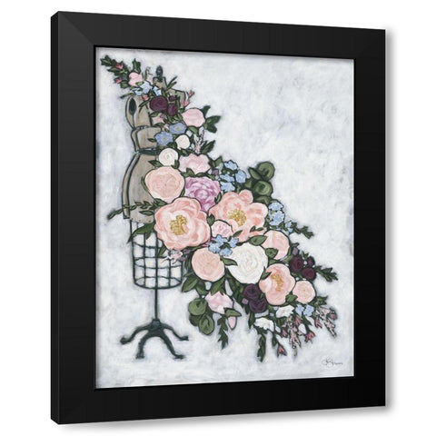 Dress Mannequin Black Modern Wood Framed Art Print with Double Matting by Holllihocks Art
