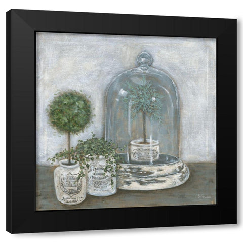 Little Topiaries     Black Modern Wood Framed Art Print by Hollihocks Art