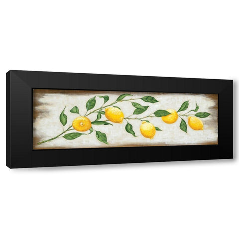 Lemon Branch Black Modern Wood Framed Art Print by Hollihocks Art