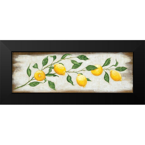 Lemon Branch Black Modern Wood Framed Art Print by Hollihocks Art