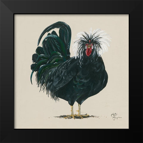 Chicken     Black Modern Wood Framed Art Print by Hollihocks Art