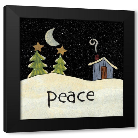 Good Night Black Modern Wood Framed Art Print with Double Matting by Hilliker, Lisa