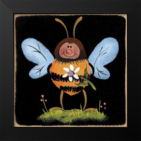 Buzzy Black Modern Wood Framed Art Print by Hilliker, Lisa