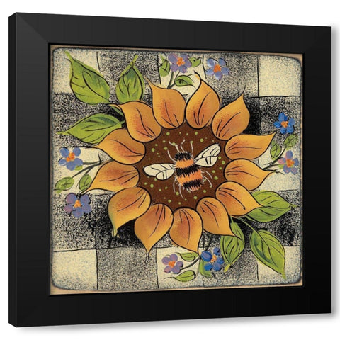 Buzzy Black Modern Wood Framed Art Print with Double Matting by Hilliker, Lisa
