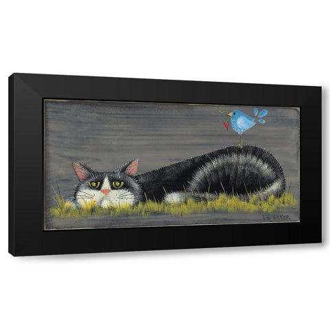 Love You Black Modern Wood Framed Art Print by Hilliker, Lisa