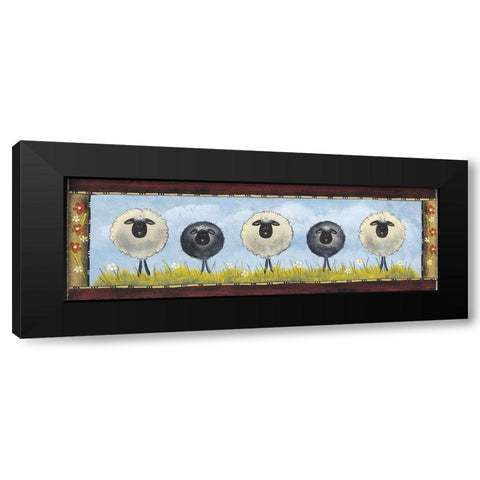 Sheep in the Meadow Black Modern Wood Framed Art Print with Double Matting by Hilliker, Lisa