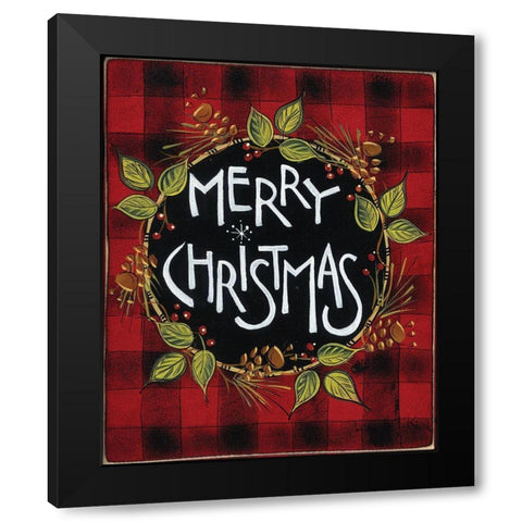 Lets Be Merry Black Modern Wood Framed Art Print with Double Matting by Hilliker, Lisa