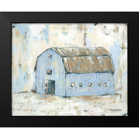 Blue Barnyard Black Modern Wood Framed Art Print by Holden, Jennifer