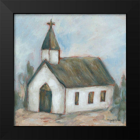 Chapel on the Hill Black Modern Wood Framed Art Print by Holden, Jennifer