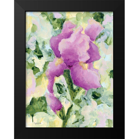 Purple Iris Black Modern Wood Framed Art Print by Holden, Jennifer