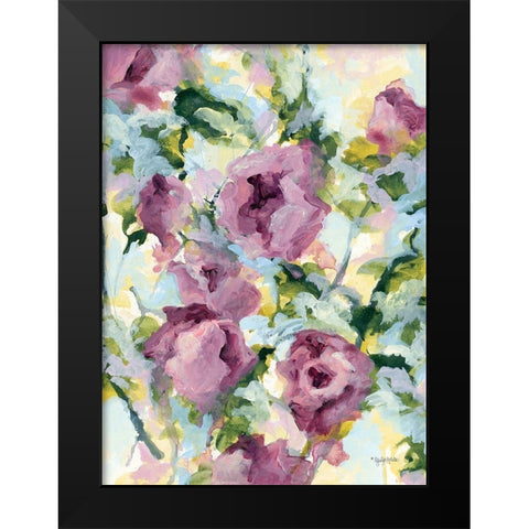 Abstract Floral Black Modern Wood Framed Art Print by Holden, Jennifer