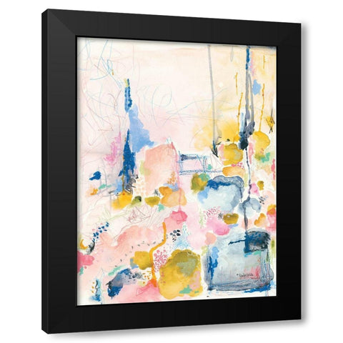 Spring Abstract Black Modern Wood Framed Art Print by Jennifer Holden