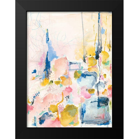 Spring Abstract Black Modern Wood Framed Art Print by Jennifer Holden