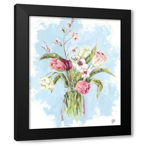 Flourish Black Modern Wood Framed Art Print with Double Matting by Holden, Jennifer