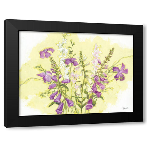 Purple Flowers Black Modern Wood Framed Art Print with Double Matting by Holden, Jennifer
