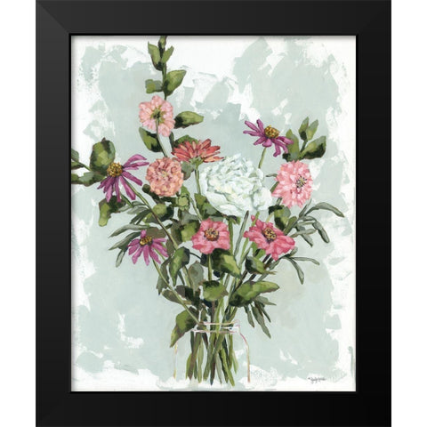 Flower Garden Bouquet Black Modern Wood Framed Art Print by Holden, Jennifer