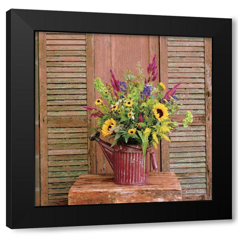 Gardeners Bouquet Black Modern Wood Framed Art Print by Hoover, Irvin