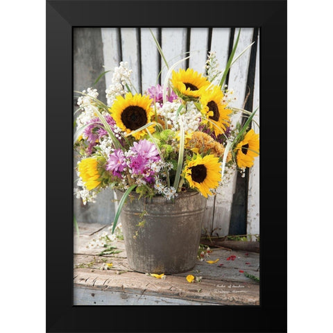 Bucket of Sunshine Black Modern Wood Framed Art Print by Hoover, Irvin