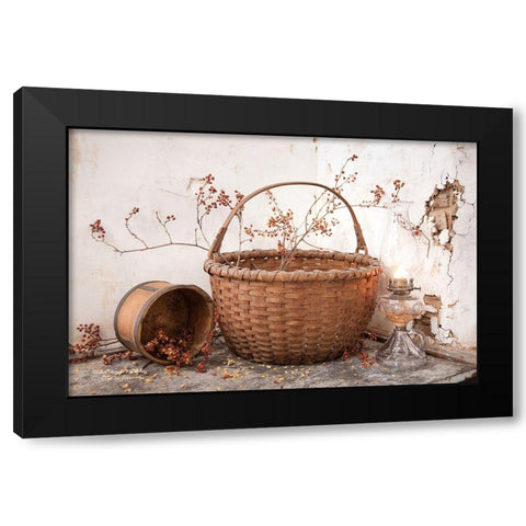 Basket Weavers Display Black Modern Wood Framed Art Print with Double Matting by Hoover, Irvin