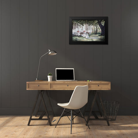 Country Porch Black Modern Wood Framed Art Print by Janisse, Georgia