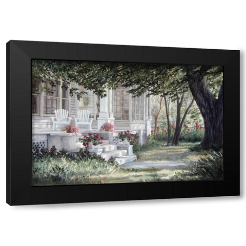Country Porch Black Modern Wood Framed Art Print by Janisse, Georgia