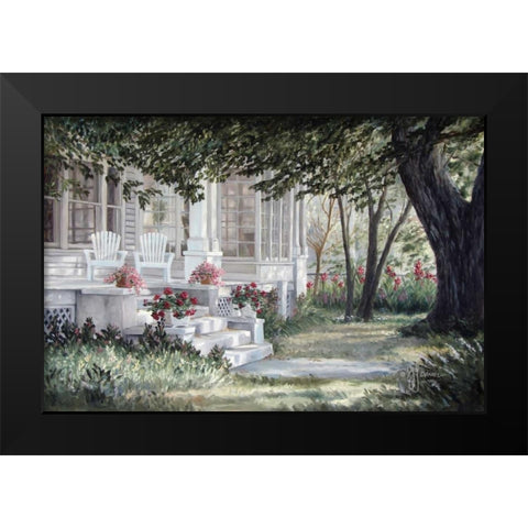 Country Porch Black Modern Wood Framed Art Print by Janisse, Georgia