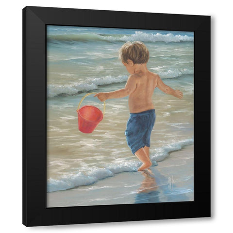 Water Play II Black Modern Wood Framed Art Print with Double Matting by Janisse, Georgia