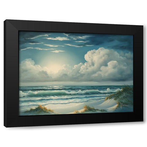 Moon Glow  Black Modern Wood Framed Art Print with Double Matting by Janisse, Georgia