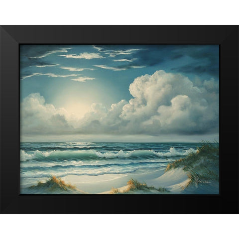 Moon Glow  Black Modern Wood Framed Art Print by Janisse, Georgia