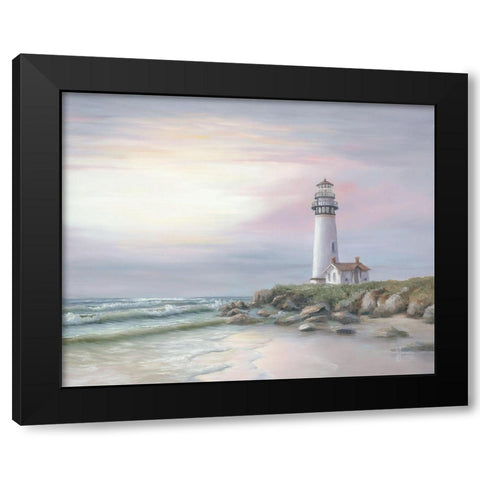 Lighthouse at Sunset Black Modern Wood Framed Art Print by Janisse, Georgia