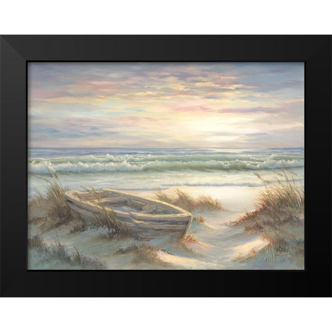 Old Rowboat Black Modern Wood Framed Art Print by Janisse, Georgia