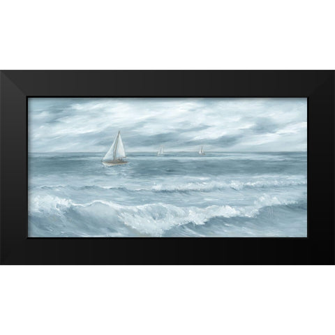 Three Sailboats Black Modern Wood Framed Art Print by Janisse, Georgia