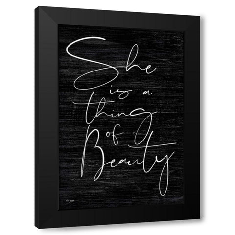 She is a Thing of Beauty Black Modern Wood Framed Art Print by Jaxn Blvd.