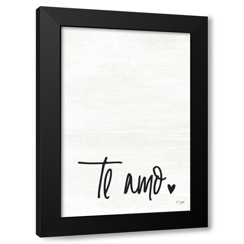 Te Amo Black Modern Wood Framed Art Print with Double Matting by Jaxn Blvd.