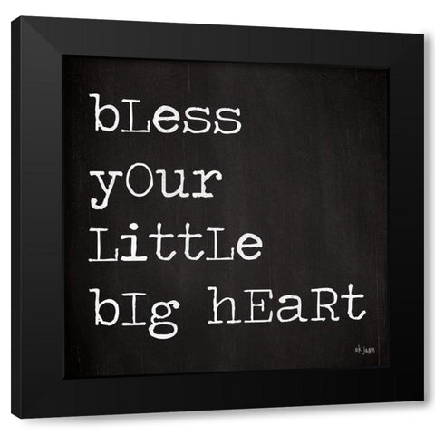 Bless Your Little Big Heart Black Modern Wood Framed Art Print with Double Matting by Jaxn Blvd.