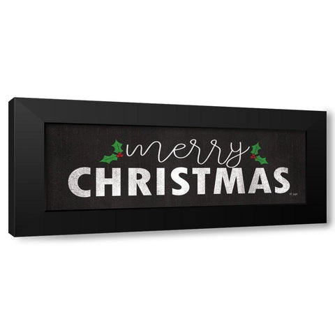 Merry Christmas Black Modern Wood Framed Art Print by Jaxn Blvd.