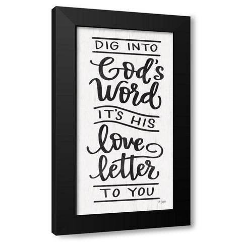 Gods Word Black Modern Wood Framed Art Print by Jaxn Blvd.