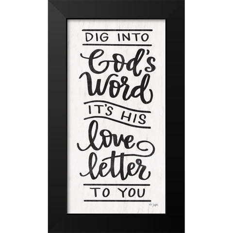 Gods Word Black Modern Wood Framed Art Print by Jaxn Blvd.