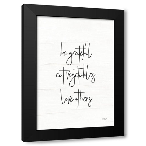 Eat Vegetables Black Modern Wood Framed Art Print by Jaxn Blvd.