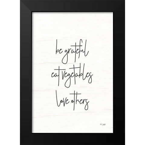 Eat Vegetables Black Modern Wood Framed Art Print by Jaxn Blvd.