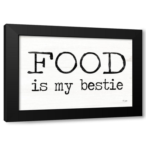 Food is My Bestie Black Modern Wood Framed Art Print with Double Matting by Jaxn Blvd.