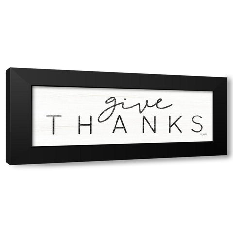 Give Thanks Black Modern Wood Framed Art Print by Jaxn Blvd.