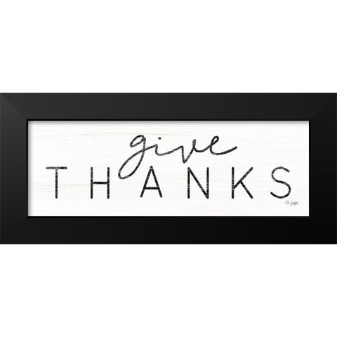 Give Thanks Black Modern Wood Framed Art Print by Jaxn Blvd.
