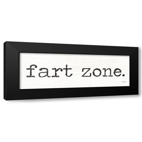 Fart Zone Black Modern Wood Framed Art Print by Jaxn Blvd.