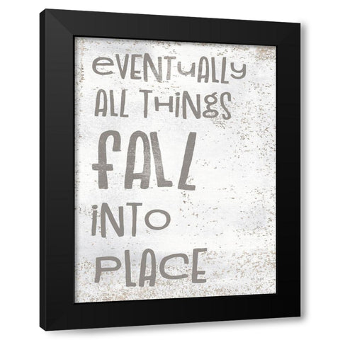 Fall Into Place Black Modern Wood Framed Art Print by Jaxn Blvd.